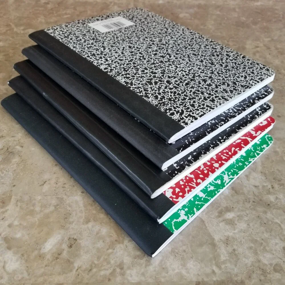 Set of 5 Wide Ruled Composition Notebooks